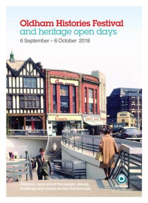 Oldham Histories Festival and Heritage Open Days 6 September – 6 October 2018