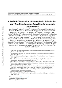 A LOFAR Observation of Ionospheric Scintillation from Two Simultaneous Travelling Ionospheric Disturbances R.A