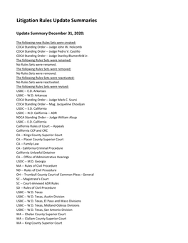 2020-12-31 FC-DA Litigation Rules Update Summaries