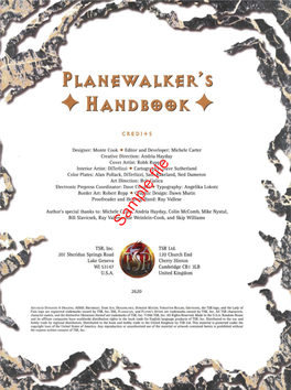 Planewalker's Handbook Is a Guide for Planewalkers, Beginning and Expe- Rienced