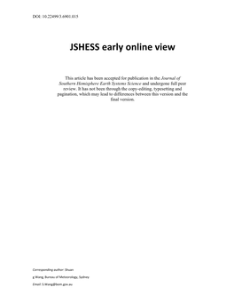 JSHESS Early Online View