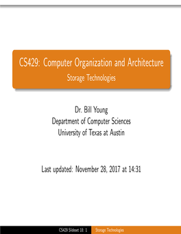CS429: Computer Organization and Architecture Storage Technologies