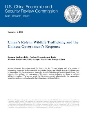 China's Role in Wildlife Trafficking and the Chinese Government's