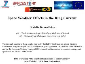 Space Weather Effects in the Ring Current