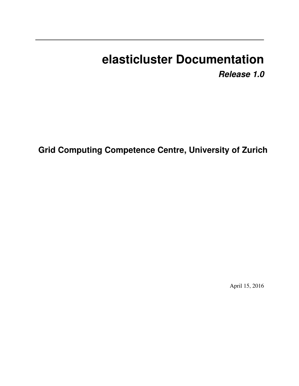 Elasticluster Documentation Release 1.0