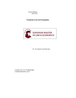 Contract Law & Economics