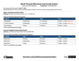 North Toronto Memorial Community Centre