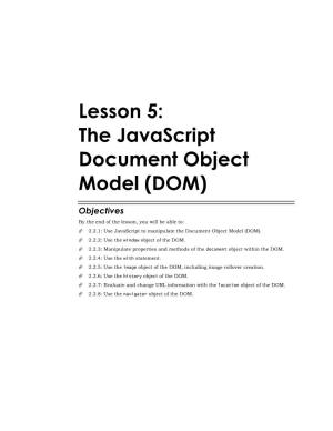 5Lesson 5: the Javascript Document Object Model (DOM)