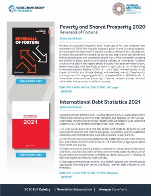 International Debt Statistics 2021 Poverty and Shared Prosperity 2020