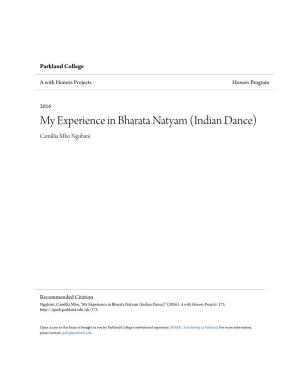 My Experience in Bharata Natyam (Indian Dance) Camillia Mbo Ngubani