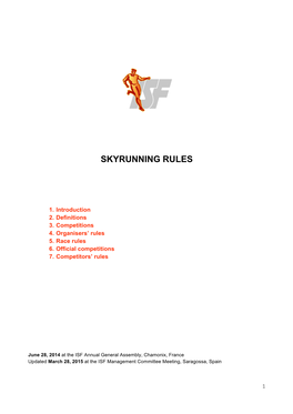Skyrunning Rules
