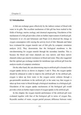 Chapter 5 5.1 Introduction a Fish Can Exchange Gases Effectively by The