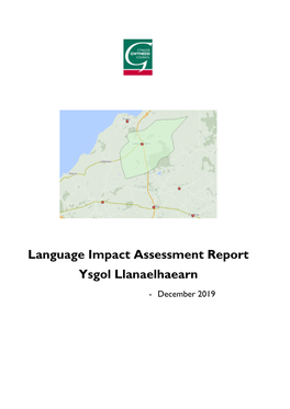 Language Impact Assessment Report Ysgol Llanaelhaearn