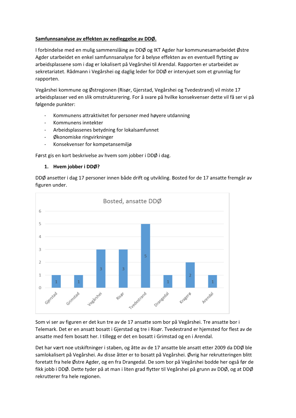 Samfunnsanalyse Av Effekten Av Nedleggelse Av DDØ