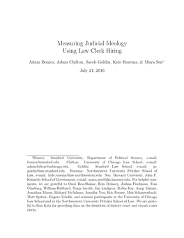 Measuring Judicial Ideology Using Law Clerk Hiring