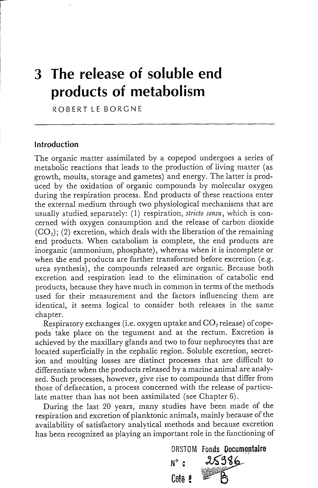 The Release of Soluble End Products of Metabolism 111