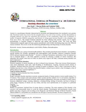 International Journal of Pharmacy & Life Sciences