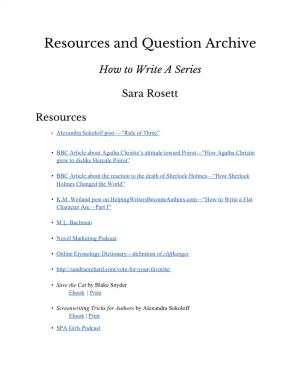 Resources and Question Archive