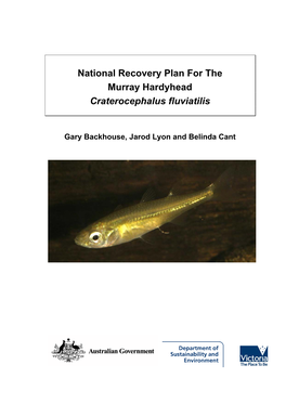 National Recovery Plan for the Murray Hardyhead Craterocephalus Fluviatilis