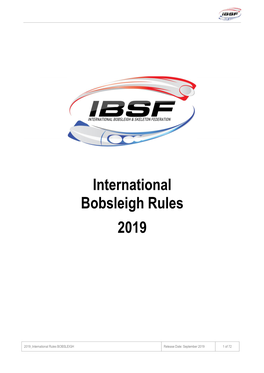 8.4 Licenses of the IBSF International Bobsleigh Rules