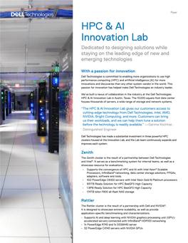 HPC & AI Innovation Lab Flyer