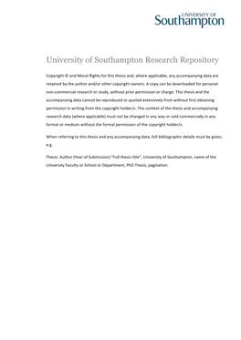 University of Southampton Research Repository