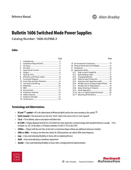 Bulletin 1606 Switched Mode Power Supplies Catalog Number: 1606-XLE96B-2