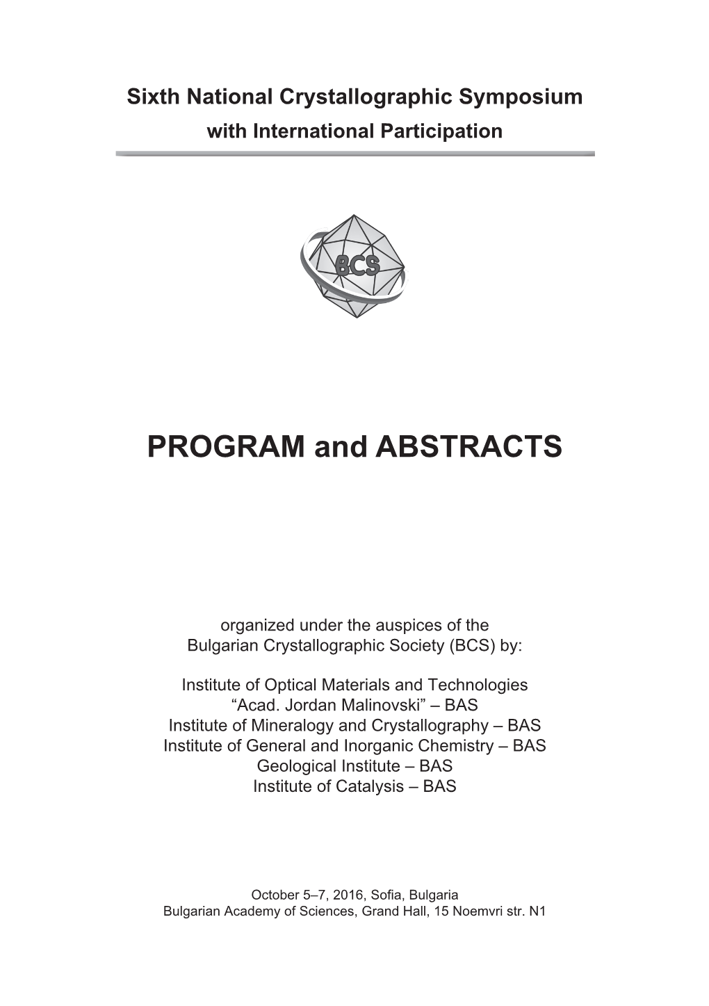 PROGRAM and ABSTRACTS