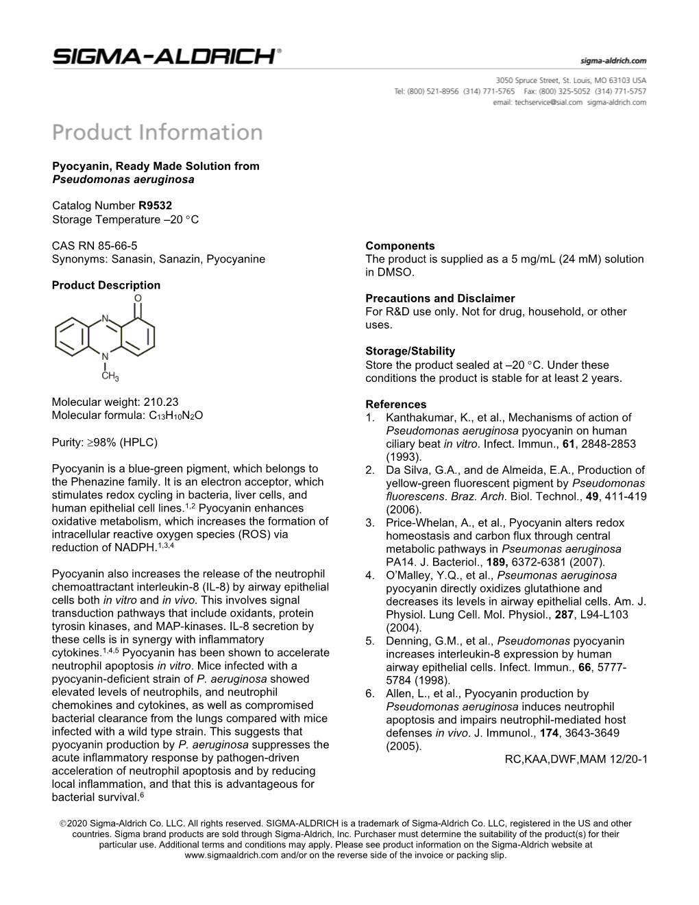 Pyocyanin (R9532)