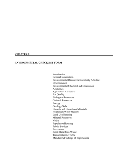 Environmental Checklist Form