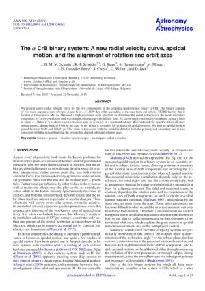 A New Radial Velocity Curve, Apsidal Motion, and the Alignment of Rotation and Orbit Axes