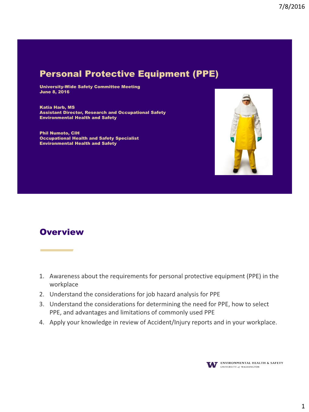 Personal Protective Equipment Presentation