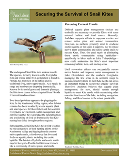 Securing the Survival of Snail Kites