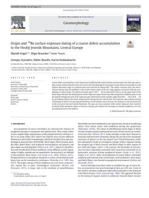 Origin and 10Be Surface Exposure Dating of a Coarse Debris Accumulation in the Hrubý Jeseník Mountains, Central Europe