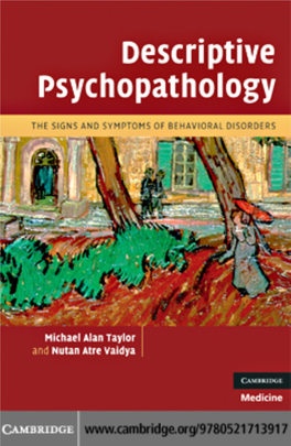 Descriptive Psychopathology: the Signs and Symptoms of Behavioral