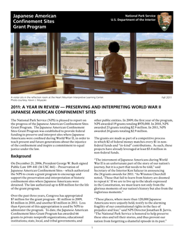 Japanese American Confinement Sites Grant Program Website