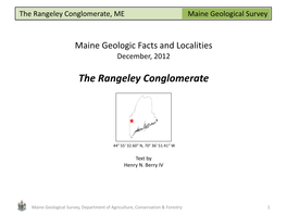 Geologic Site of the Month: the Rangeley Conglomerate