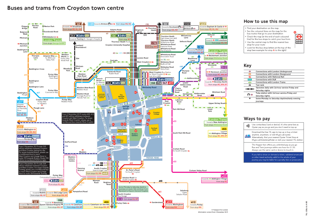 Buses and Trams from Croydon Town Centre