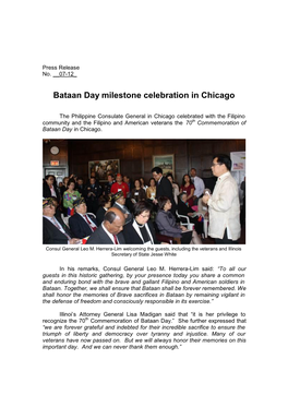 Bataan Day Milestone Celebration in Chicago