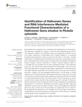 Identification of Halloween Genes and RNA Interference-Mediated