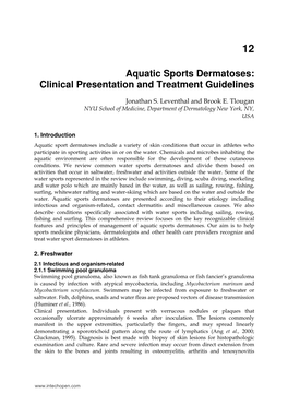 Aquatic Sports Dermatoses: Clinical Presentation and Treatment Guidelines
