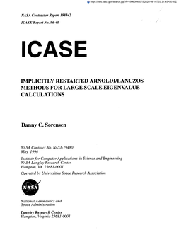 Implicitly Restarted Arnoldi/Lanczos Methods for Large Scale Eigenvalue Calculations