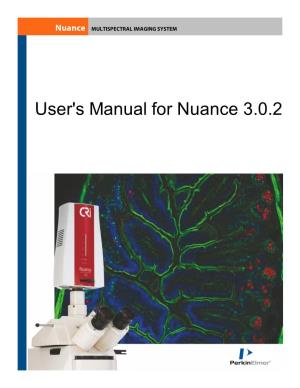 User's Manual for Nuance 3.0.2 Notice