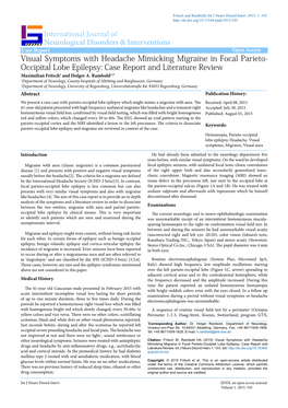 Occipital Lobe Epilepsy: Case Report and Literature Review In