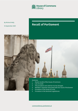 Recall of Parliament