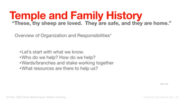 Temple and Family History “These, Thy Sheep Are Loved