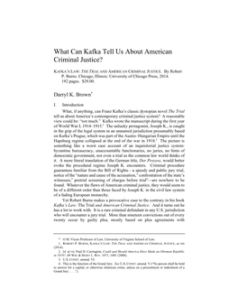 What Can Kafka Tell Us About American Criminal Justice?