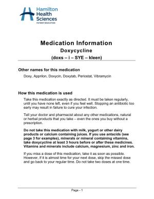 Doxycycline (Doxs – I – SYE – Kleen)