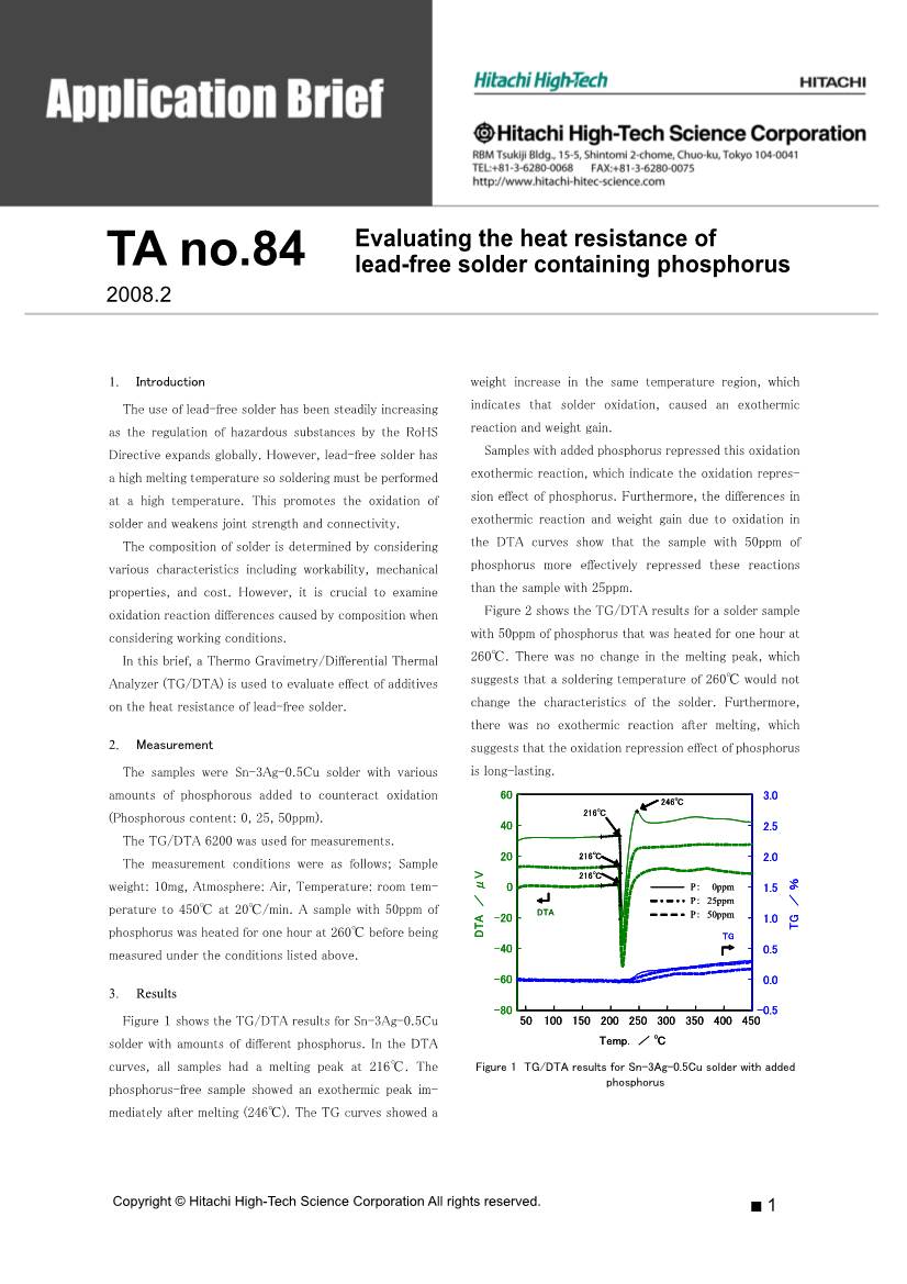 Evaluating the Heat Resistance of Lead-Free Solder Containing
