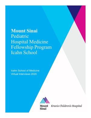 Mount Sinai Pediatric Hospital Medicine Brochure